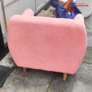 Sofa Đơn Bọc Nhung Màu Hồng Cũ