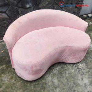 Sofa Hạt Đậu Bọc Nhung Màu Hồng Cũ