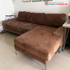 Sofa Nhung Nâu Góc L Cũ
