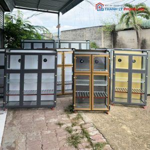 Tủ Chén Nhôm Alu Cánh Kính Mới 99% (Nhiều Mẫu)