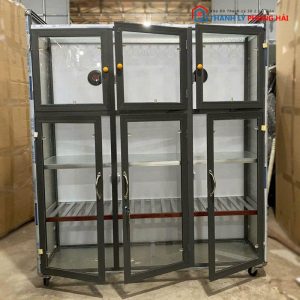 Tủ Chén Nhôm Alu Cánh Kính Mới 99% (Nhiều Mẫu)