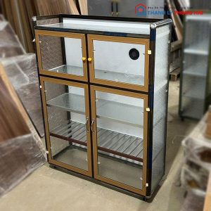 Tủ Chén Nhôm Alu Cánh Kính Mới 99% (Nhiều Mẫu)