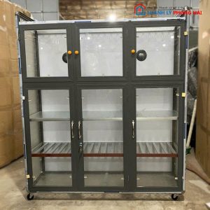 Tủ Chén Nhôm Alu Cánh Kính Mới 99% (Nhiều Mẫu)