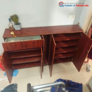 Tủ Giày Gỗ 1m8 5 Cánh Kèm Hộc Cũ