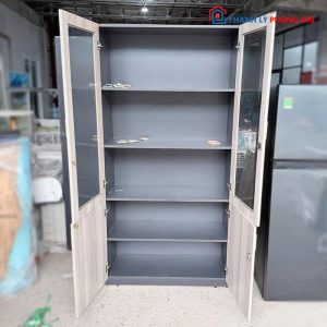Tủ Hồ Sơ 4 Cánh Kính 1m Cũ