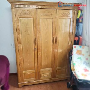 Tủ Quần Áo 2m07 Gỗ Tự Nhiên 3 Cánh Cũ