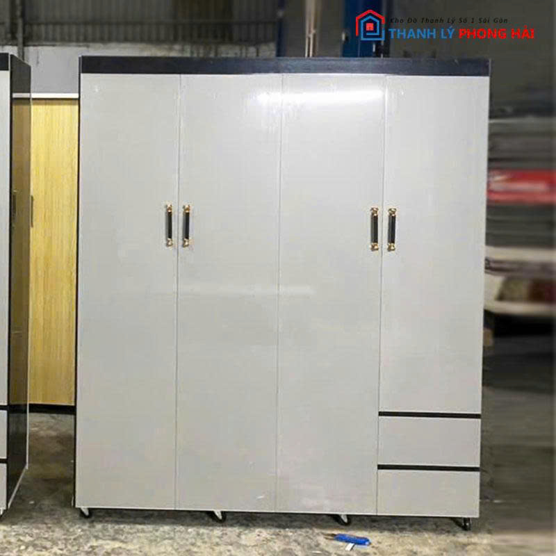 tu-quan-ao-4-canh-co-hoc (4) Tủ Quần Áo 4 Cánh Có Hộc Mới 99%
