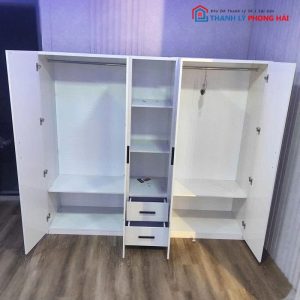 Tủ Quần Áo 4 Cánh Cũ Kèm Kệ Giữa
