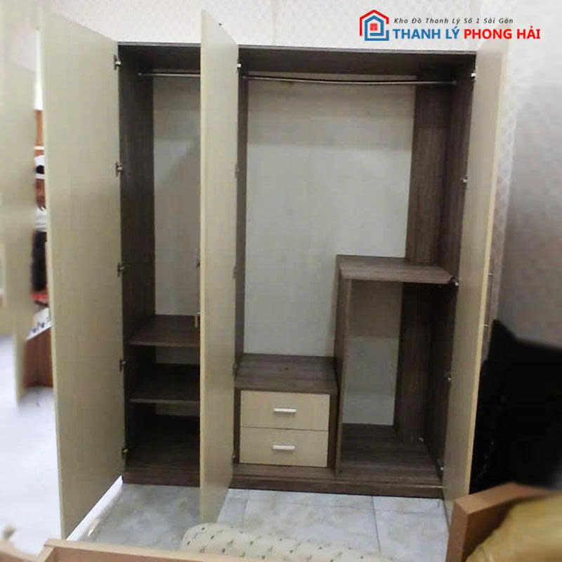 tu-quan-ao-go-cn-3-canh-1m6-cu-2 Tủ Quần Áo Gỗ CN 3 Cánh 1m6 Cũ