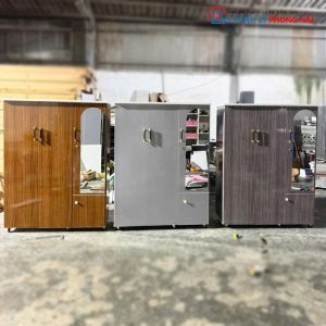 Tủ Quần Áo Nhựa 3 Cánh Có Gương Mới 99%