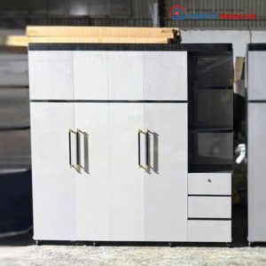 Tủ Quần Áo Nhựa 4 Cánh Kèm Kệ Trưng Bày Mới 99%