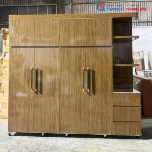 Tủ Quần Áo Nhựa 4 Cánh Kèm Kệ Trưng Bày Mới 99%