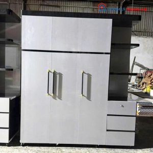 Tủ Quần Áo Nhựa Đài Loan 3 Cánh Kèm Kệ Mới 99%