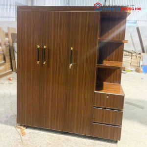 Tủ Quần Áo Nhựa Đài Loan 3 Cánh Kèm Kệ Mới 99%