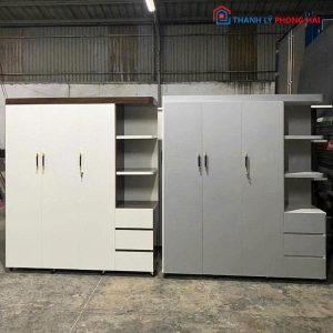 Tủ Quần Áo Nhựa Đài Loan 3 Cánh Kèm Kệ Mới 99%