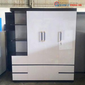 Tủ Quần Áo Nhựa Đài Loan 3 Cánh Kèm Kệ Mới 99%