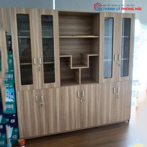 Tủ Trưng Bày Tích Hợp Tủ Hồ Sơ Kính Gỗ MDF Cũ