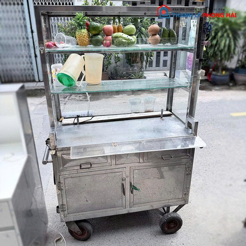 xe-ban-hang-inox-take-away-cu-co-kinh-1 Xe Bán Hàng Inox Take Away Cũ Có Kính