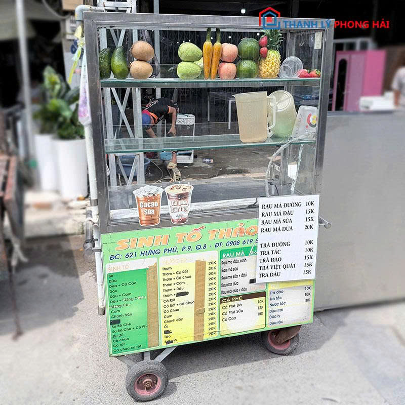 xe-ban-hang-inox-take-away-cu-co-kinh-2 Xe Bán Hàng Inox Take Away Cũ Có Kính