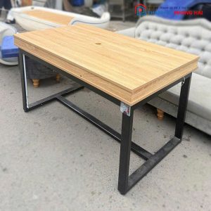 Bàn Ăn Gỗ Chân Sắt 1m4 Cũ