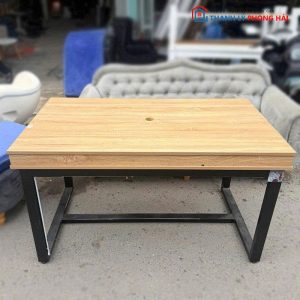 Bàn Ăn Gỗ Chân Sắt 1m4 Cũ