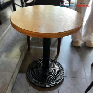 Bàn Cafe Cũ Chân Gang Đúc Mặt Gỗ