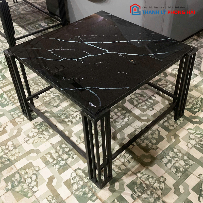 ban-cafe-mat-vuong-70cm-1 Bàn Sofa Mặt Vuông 70cm Vân Đá Mới 99%