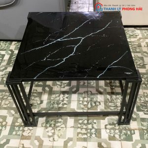 Bàn Sofa Mặt Vuông 70cm Vân Đá Mới 99%