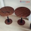 Bàn Cafe Tròn Mặt Gỗ Chân Trụ Cũ
