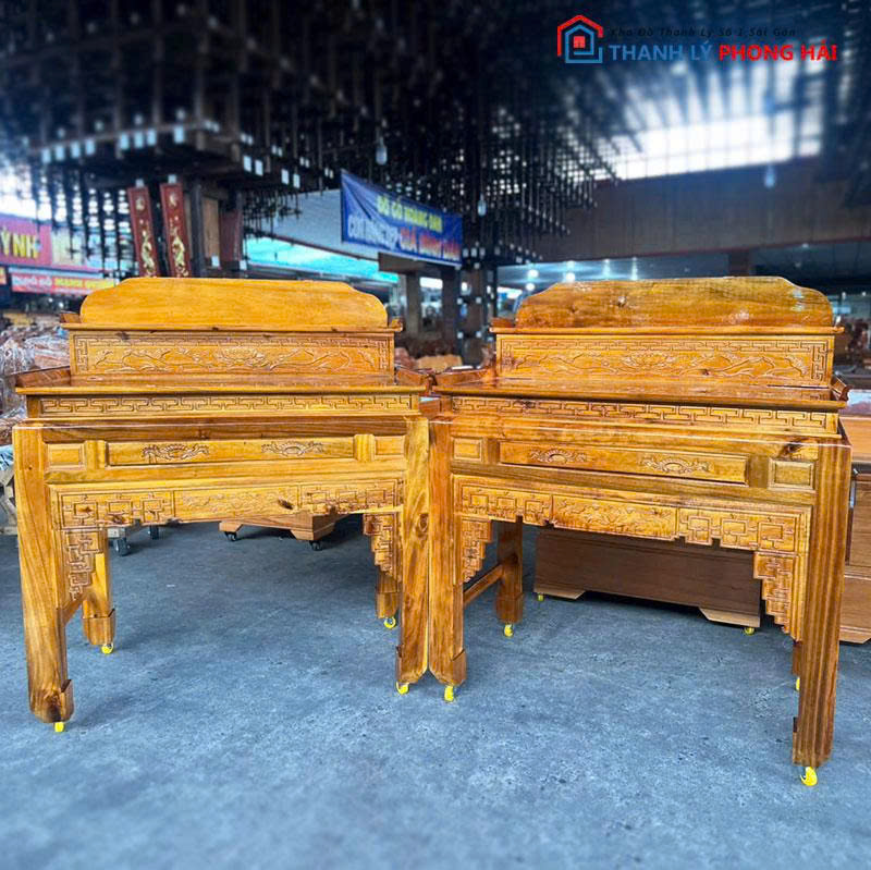 ban-cung-go-tram-2-tang-moi-99-2 Bàn Cúng Gỗ Tràm 2 Tầng Mới 99%