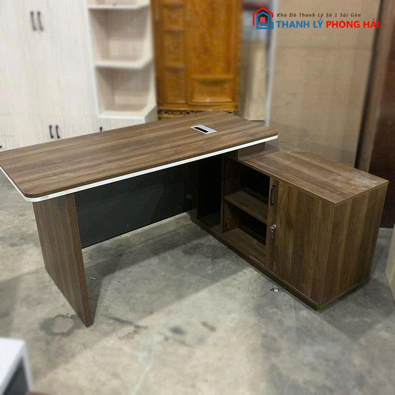 ban-giam-doc-goc-l-cu-go-mdf-kem-tu-phu-2 Bàn Giám Đốc Góc L Cũ Gỗ MDF Kèm Tủ Phụ