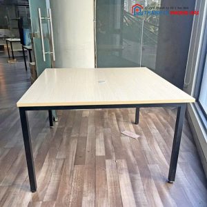 Bàn Làm Việc Đôi 1m2 Chân Sắt Hộp Mặt Gỗ MDF Cũ