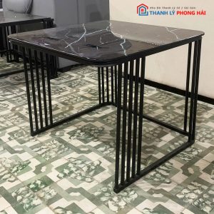 Bàn Sofa 60cm Mặt Kính Vân Đá Mới 99%