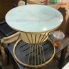 Bàn Sofa Dáng Eo 2 Tầng Mặt Kính Vân Đá Cũ