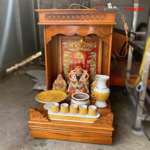 Bàn Thờ Ông Địa Thần Tài Gỗ Kèm Phụ Kiện Cũ
