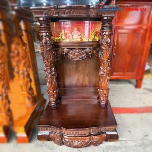 Bàn Thờ Thần Tài Thổ Địa Chạm Hoa Văn Mới 99%
