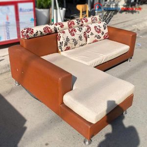 Băng Sofa Góc L Bọc Vải Phối Da Cũ