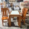 Bộ Bàn Ăn Gỗ TN Kèm 4 Ghế Tựa Nan Dọc Mới 99%