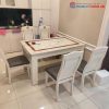 Bộ Bàn Ăn Mặt Đá 1m4 Cũ Kèm 5 Ghế Đệm Da