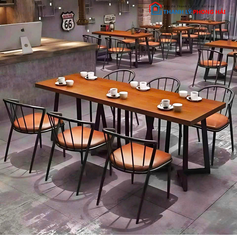 bo-ban-ghe-cafe-6-ghe-dem Bộ Bàn Ghế Cafe 6 Ghế Đệm Da Mới 99%