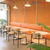 Bộ Bàn Ghế Cafe Đệm Da Phối Băng Sofa Dài Mới 99%