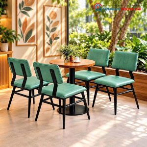 Bộ Bàn Ghế Cafe Đệm Da Mới 99% (Nhiều Màu)
