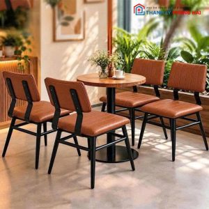 Bộ Bàn Ghế Cafe Đệm Da Mới 99% (Nhiều Màu)