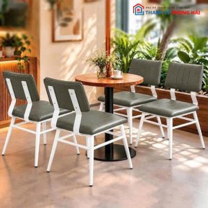 Bộ Bàn Ghế Cafe Đệm Da Mới 99% (Nhiều Màu)