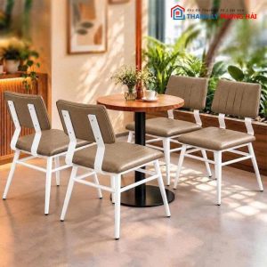 Bộ Bàn Ghế Cafe Đệm Da Mới 99% (Nhiều Màu)