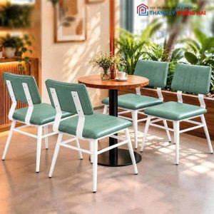 Bộ Bàn Ghế Cafe Đệm Da Mới 99% (Nhiều Màu)