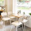 Bộ Bàn Ghế Cafe Đệm Da Trắng Mới 99%