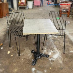 Bộ Bàn Ghế Cafe Sắt Dây Thiết Kế Đơn Giản Cũ