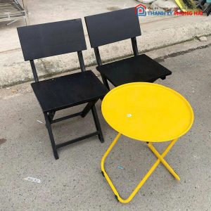Bộ Bàn Ghế Cafe Vỉa Hè Gấp Gọn Cũ