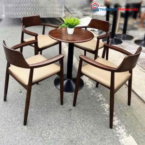 Bộ Bàn Ghế Hiroshi Kèm Bàn Mặt Gỗ Mới 99%